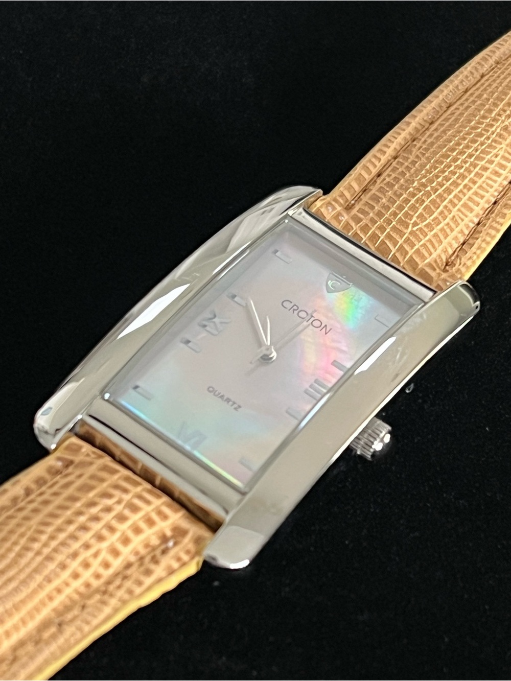 Croton Mother of Pearl Stainless Steel Women’s Tank Watch